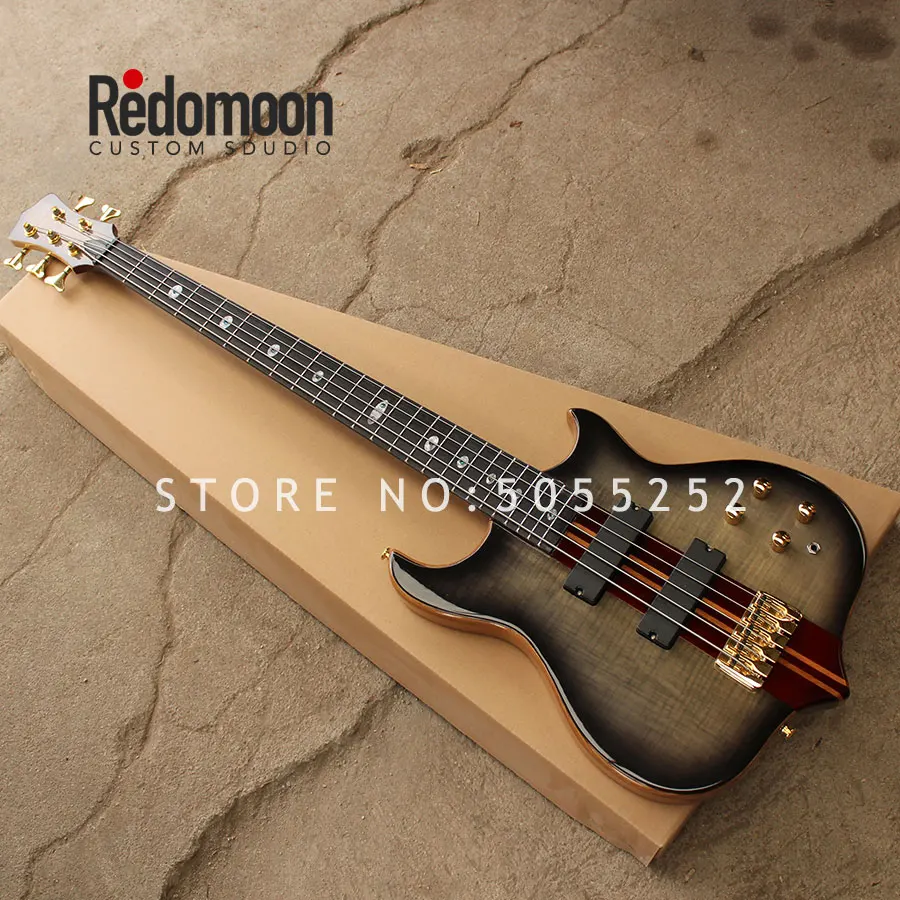 Заводская изготовленная на заказ 5 струн Mayones бас палисандр гриф с шейным-через тело EQ электрический бас гитара музыкальный инструмент магазин
