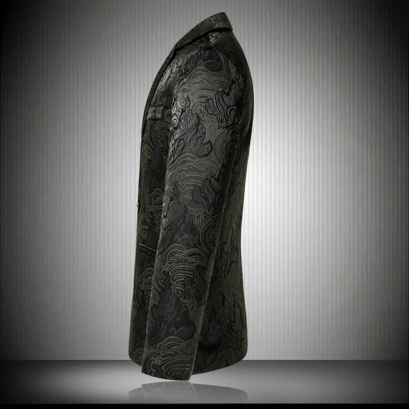 Мужской вечерний Блейзер Зеленый Классический роскошный блейзер для выпускного