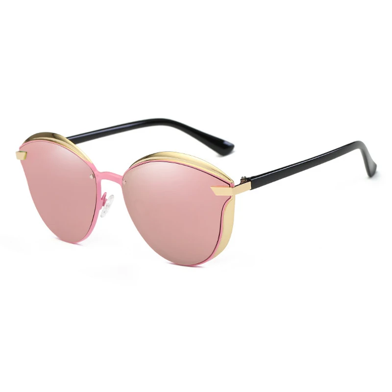 GOLD PINK C1 SIMPRECT Круглые Солнцезащитные очки Для женщин поляризационные UV400 высокое качество металла зеркало солнцезащитные очки Мода ретро люнет De Soleil Femme - Цвет линз: GOLD PINK C1