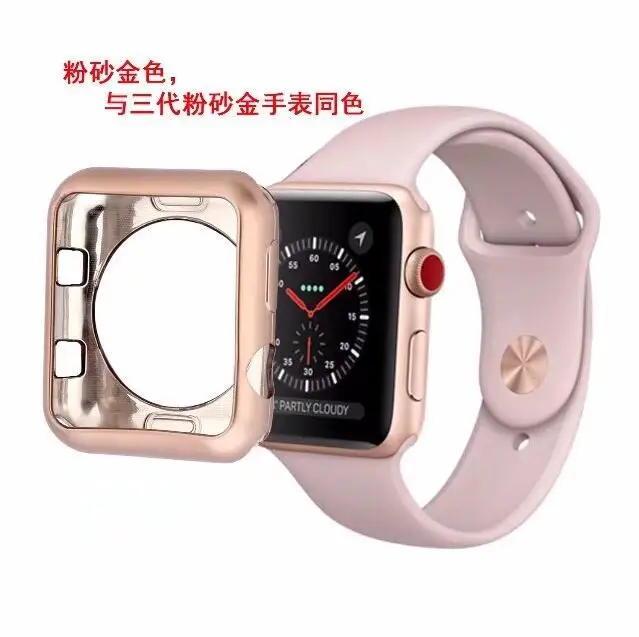 Мягкий силиконовый бампер из ТПУ с покрытием для Apple Watch, защитный чехол 38 мм 42 мм для iWatch Series 1 и 2 и 3