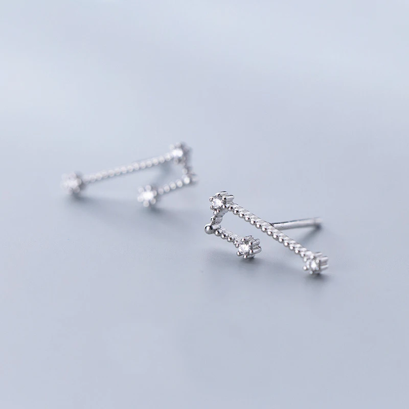 Taurus MloveAcc 925 пробы серебряные серьги-гвоздики с 12 созвездиями, блестящие циркониевые серьги из настоящего серебра для женщин и девочек, подарки - Окраска металла: Taurus