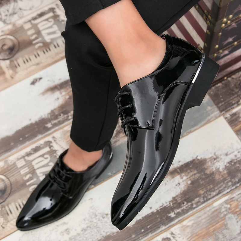 2019 men Shoes Leather Oxfords Elegant Men Formal business Dress outdoor fahsion lace up party size 38-46 L5 | Обувь