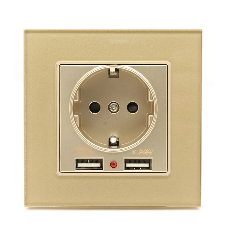 Настенное зарядное устройство с двумя USB портами 2 1 А|dual wall socket usb|panel pcpanel |