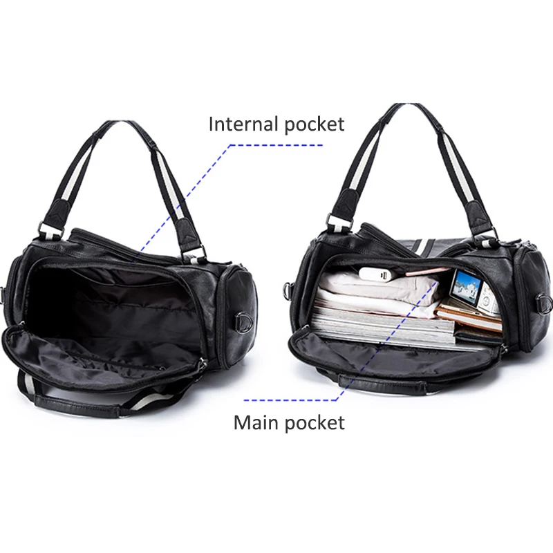 Fitness Gym Bag Travel Handbag for Women Men Large Capacity Stripe Shoulder Training Bags Bolso Sac De Sport Sporttas Sack XA66D | Спорт и