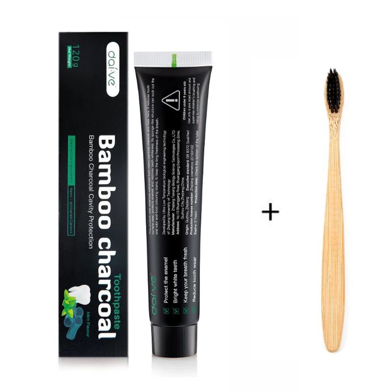 Натуральная отбеливающая зубная паста активированная бамбуковым углем