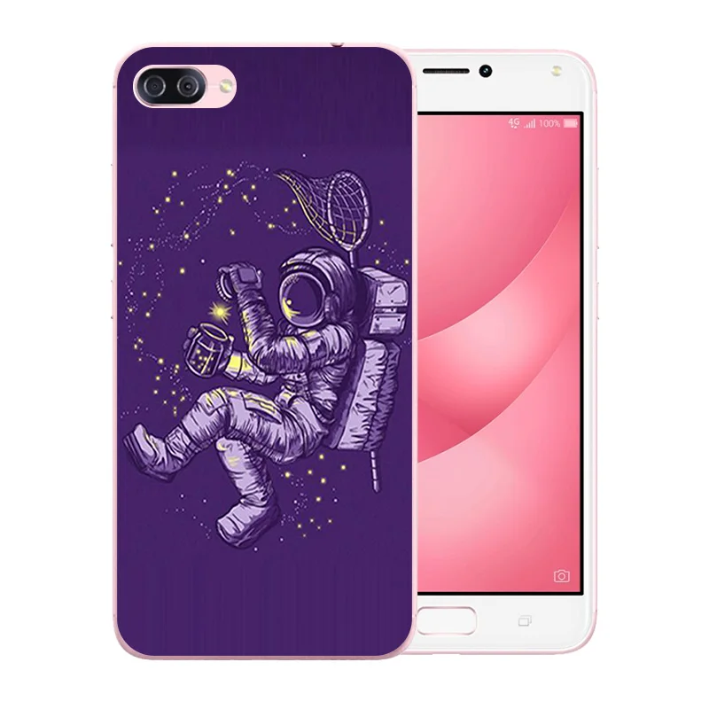 Чехол для телефона Asus ZenFone 4 Max ZC554KL Space Moon Pattern задняя крышка из ТПУ силикона