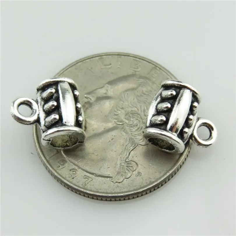 20474 40 Шт. Винтаж Сплав Серебра Филигранной Стиле Риса Форму Шариков Loop Подвеска