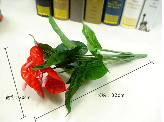 1 букет зеленые цветы антуриума искусственные для помещений офиса бонсай | Дом и