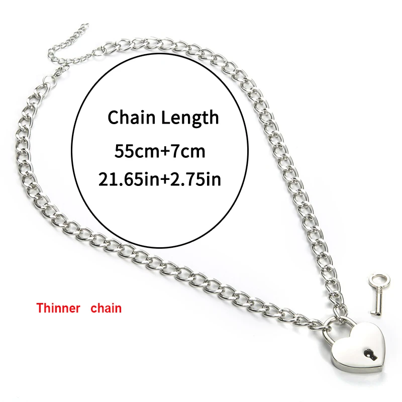 silver Key to My heart lock ожерелье Женская металлическая цепочка с замком ожерелье s шеи воротник пастельные готические ювелирные изделия подарок на день Святого Валентина - Metal Color: silver