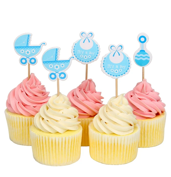 18 шт. Babyshower His a girl boy Cupcake Toppers Baby Shower вечерние украшения принадлежности пол Reveal Oh Baby