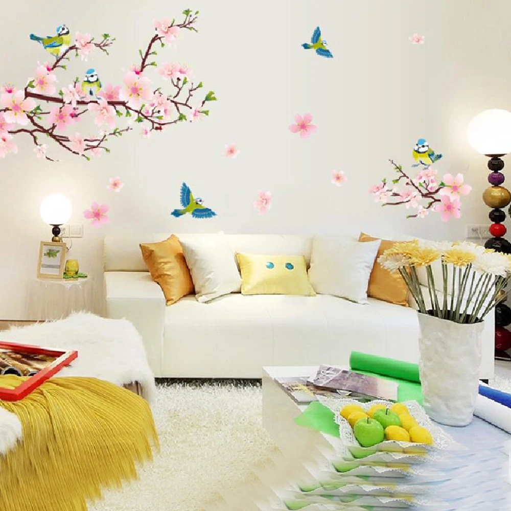 

Removable living room 3d red flower wall sticker adhesive bedroom wall pictures