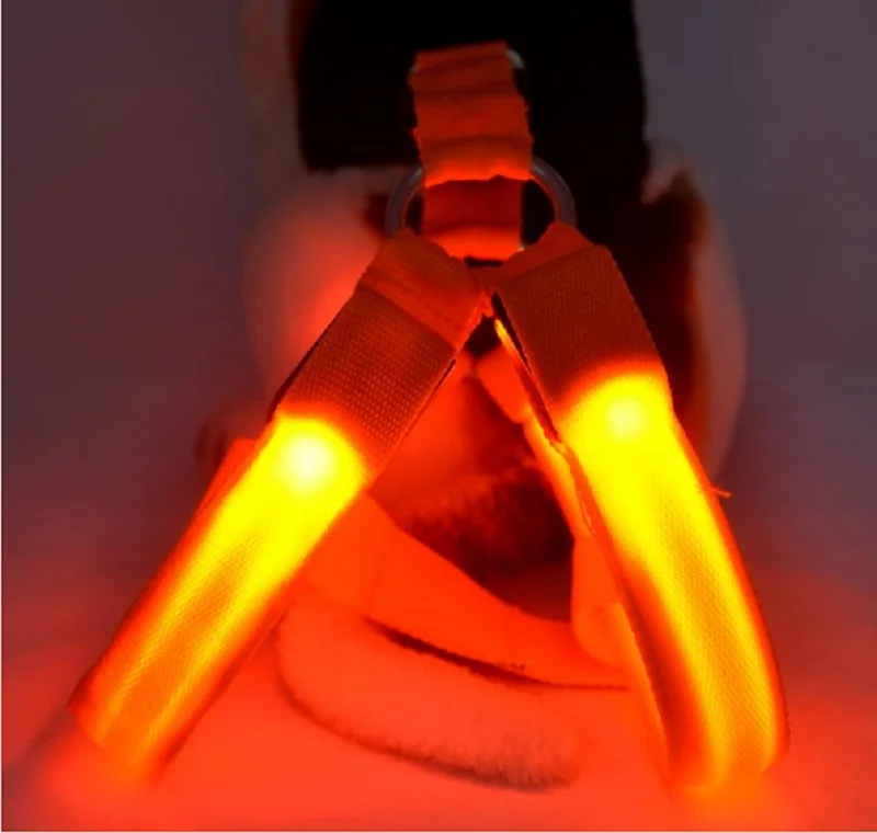 G29 New Factory Nylon LED Dog Harness Pet Cat Belt luminous Safety Lighted for Small Medium dog | Дом и сад