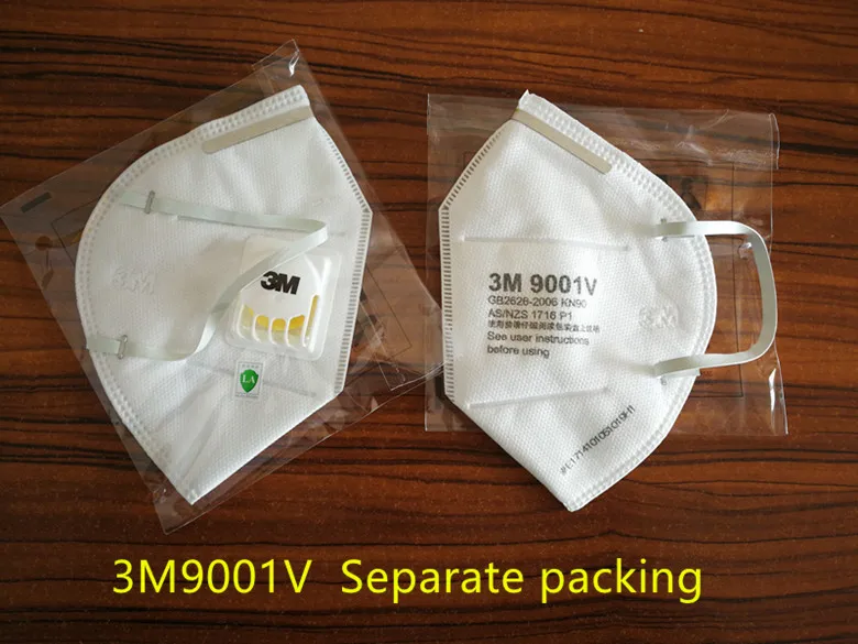 3 м 9001V 9002V анти пыли PM 2,5 маска против гриппа дыхательный клапан нетканый материал маска для взрослых KN90 респиратор