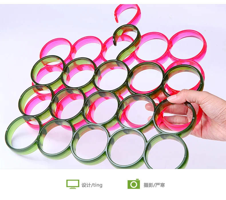 

Home Closet Accessories Plastic 15 Circles Scarf Storage Rack Tie Organizer Storage Silk Scarf Hanger Holder Wardrobe