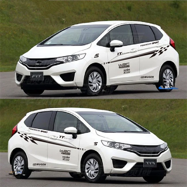 Светоотражающие популярные Просто двери Elgantly ромб линии талии Стикеры для Honda Fit Jade BA053