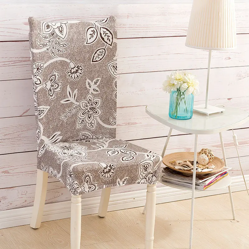 11 Hyha Floral Letter Dining Chair Cover Spandex Elastic Anti-dirty Slipcovers Protector Stretch Removable Hotel Kitchen Seat Case - Цвет: 11