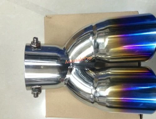 Задний глушитель выхлопной трубы Chrome Bue Racing задний наконечник с двойным выходом