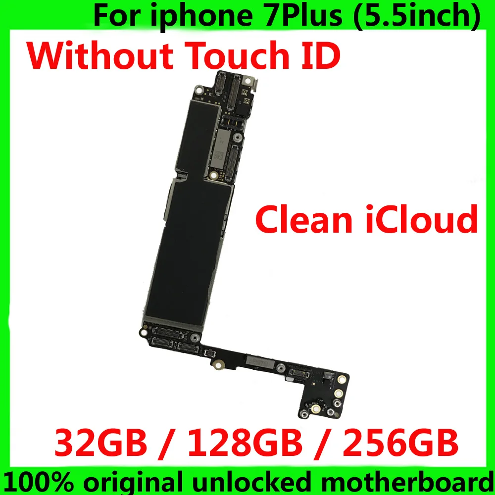

Clean iCloud IOS system unlocked mainboard for iphone 7 Plus 7Plus 7P 32GB 128GB 256GB Original motherboard without touch ID