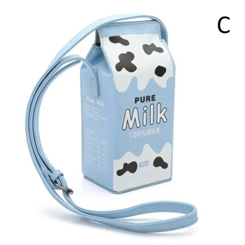 Blue Женский кошелек для девушек Kawaii Milk Crate бумажник с изображением персонажей из мультфильма портативная Сумочка Прямая поставка - Цвет: Blue