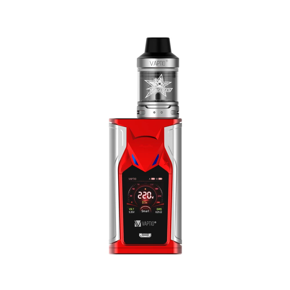 Подарок 5 шт катушек! VAPTIO супер летучая мышь 220 Вт Vape набор электронных сигарет 220 Вт коробка мод 2,0/5,0 мл бак Vape мод без батареи