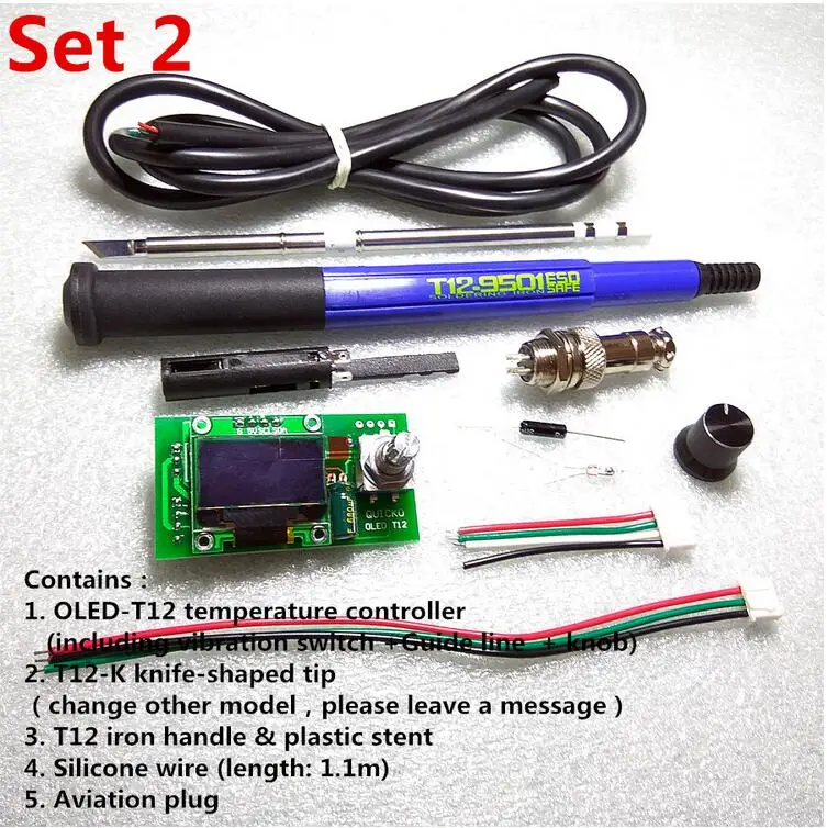 DIY наборы T12 OLED дисплей Цифровой паяльник станция контроллер температуры доска с