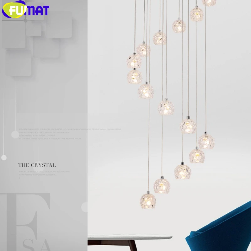 買取 FUMAT ブドウガラススパイラル階段ヴィラ天井ランプ LED G4 階段ランプ近代的な灯ペントハウスシャンデリア器具