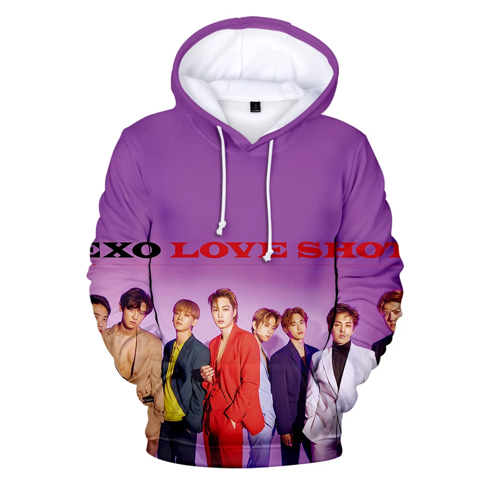 Kpop Bang Store EXO Love Shot толстовки с 3D принтом для женщин/мужчин модные толстовки с капюшоном и длинным рукавом Лидер продаж повседневные толстовки