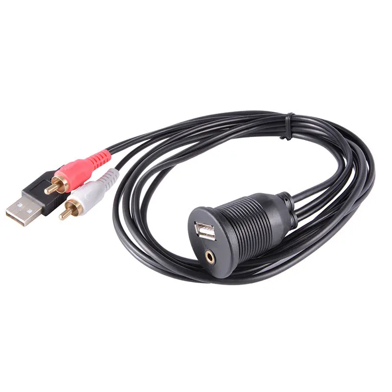 1 м 2 монтаж для приборной панели USB/Aux 2RCA аксессуар Универсальный Удлинительный