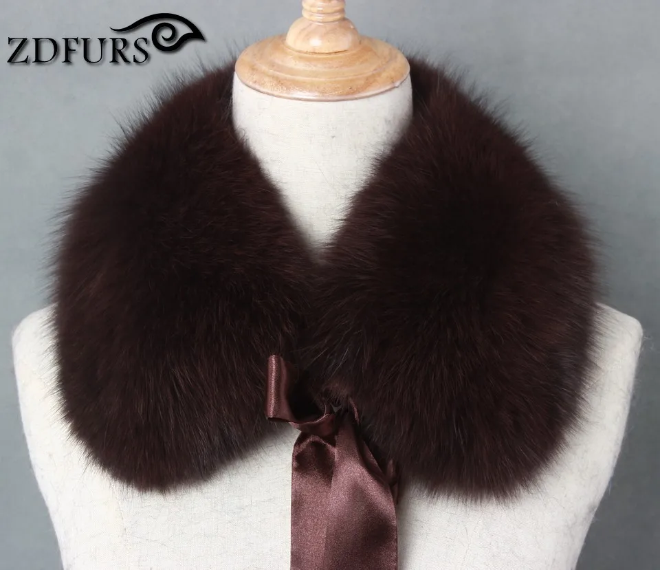 FXFURS натуральным лисьим меховой воротник лента Глушитель мех зимний теплый шарф Лисий меховой воротник для шерстяное пальто украшения прекрасная девушка