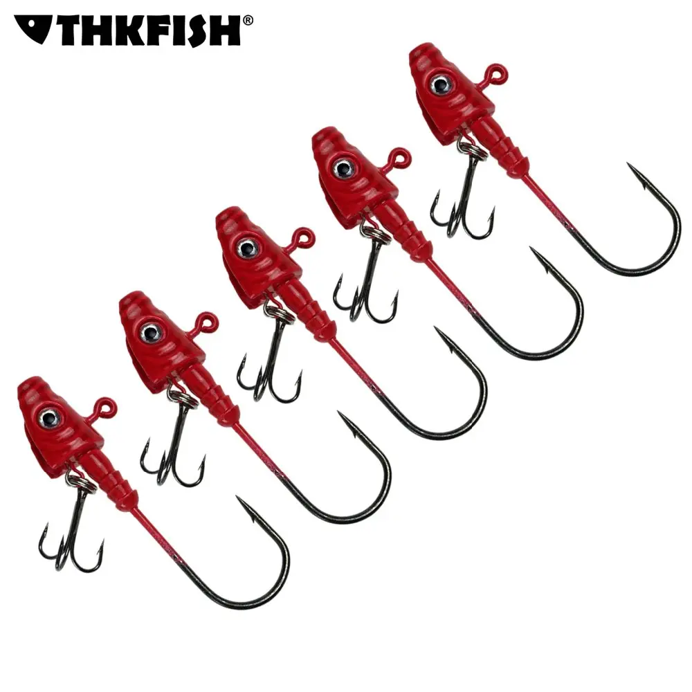 5 шт./лот, 20 гр. 7/10oz Red Head бронзовых морских рыболовных крючков 3D глаз тройными крючками для рыбной ловли форели anzol pesca джиг головки рыболовный крючок