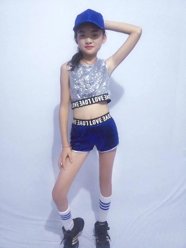 Новые детские танцевальные костюмы джаз с блестками для девочек современный