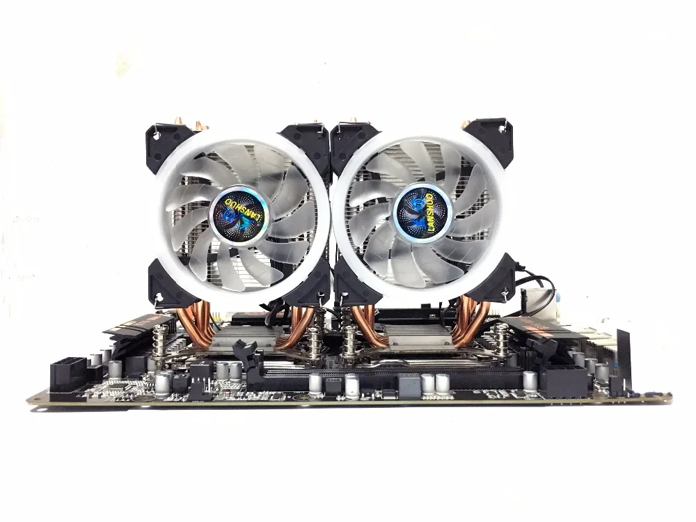 LANSHUO HOT-CPU тихий вентилятор кулер для Intel X79 LGA2011 процессор 4 тепловые трубки охлаждения процессора радиатор 2 вентилятора