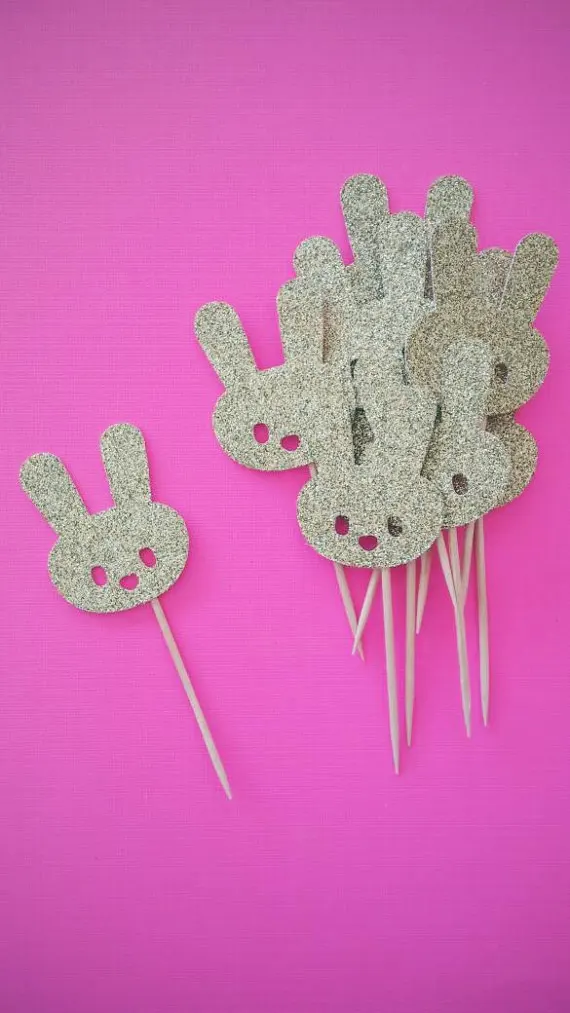 Топперы для капкейков один кролик товары вечерние блестящие украшения