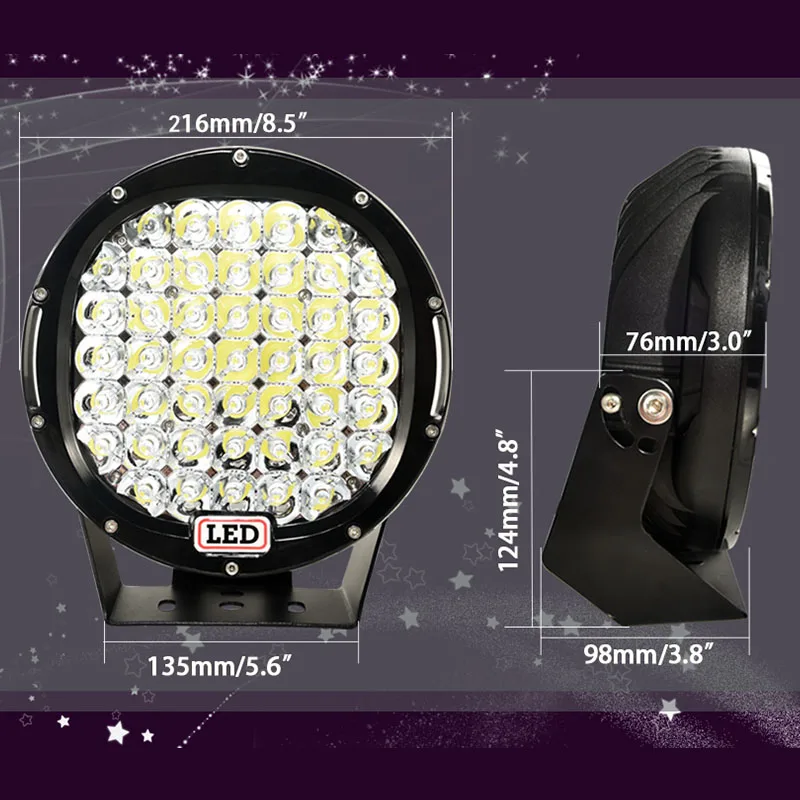 9 дюймов круглый светодиодный свет работы дальнего света для бездорожья