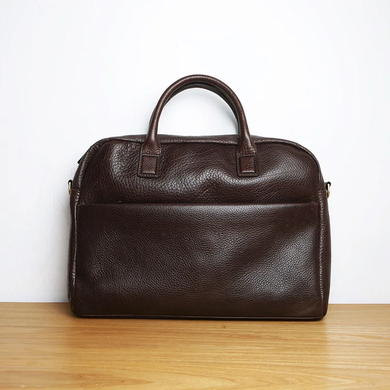 Мужской кожаный портфель LANSPACE брендовая Высококачественная деловая сумка из