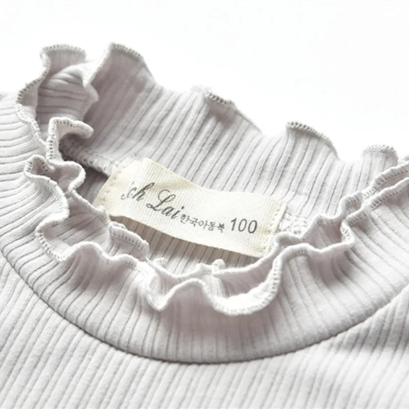 Dfxd/осень 2017 г. детские для девочек Новинка с длинным рукавом Нижняя рубашка