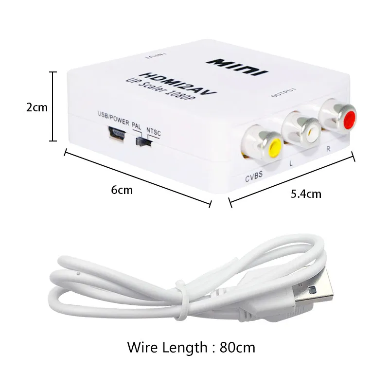 Композитный адаптер с mini HDMI на VGA и RCA AV конвертер для аудиосигнала ПК 1080p 3 5 мм CVBS