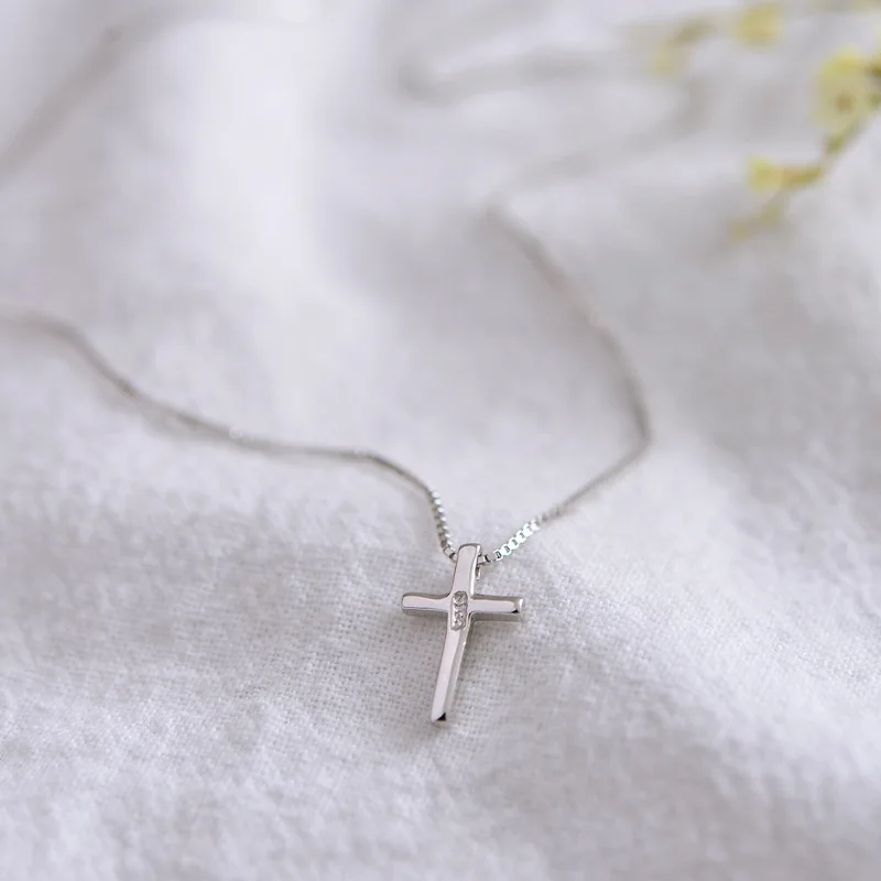 Женское серебряное ожерелье с крестом S925 пробы модное|silver cross necklace|cross necklacefashion