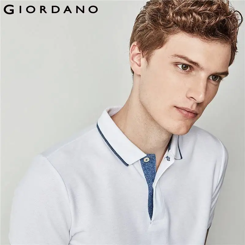 Giordano Для мужчин Брендовое поло одежда Рубашка с короткими рукавами Повседневная