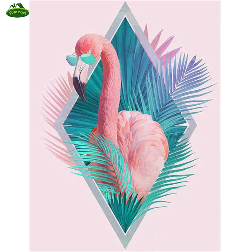 YUMEART 5D алмазная живопись Фламинго вышивка крестиком DIY Алмазная картины из