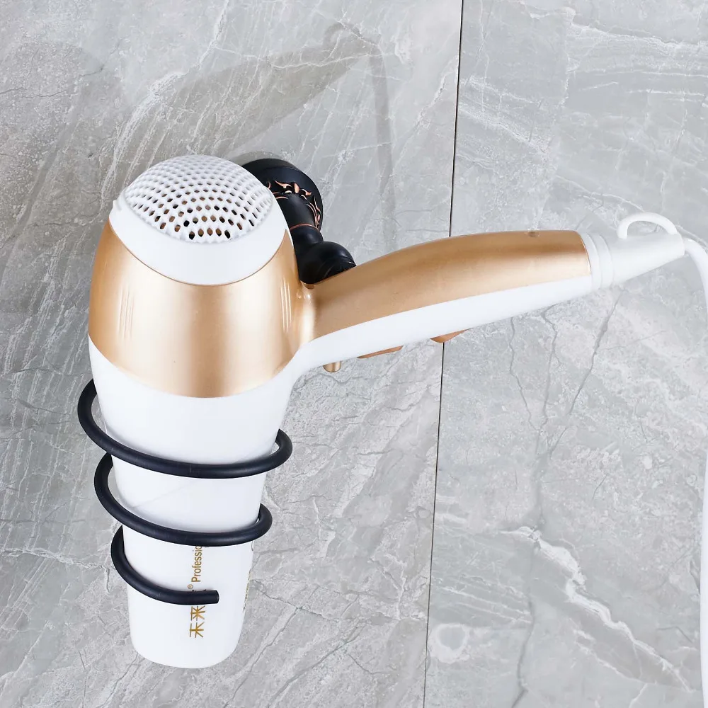 Новый Европейский стильный держатель фена для ванной комнаты бронзовая