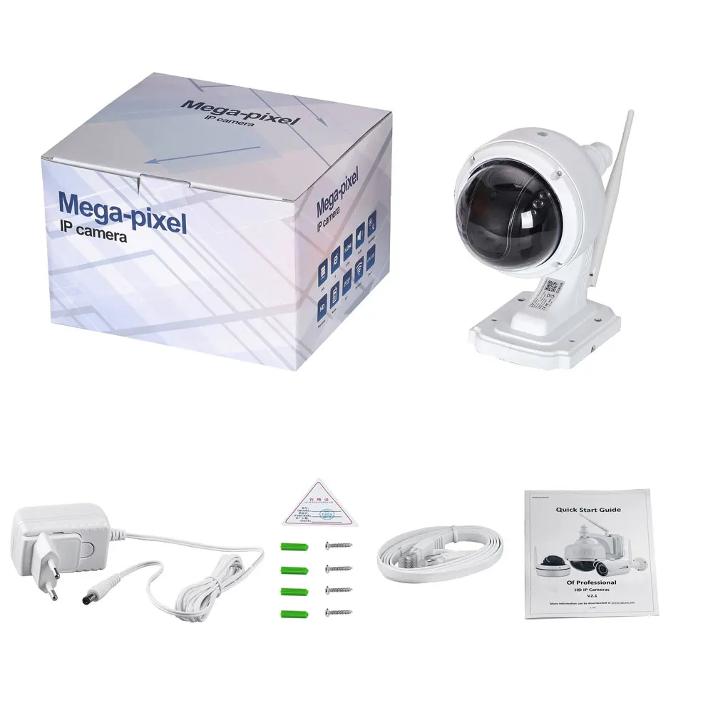 Беспроводная IP скоростная купольная камера WiFi 1080P 960P PTZ для наружного видеонаблюдения с 5-кратным зумом с автофокусом Встроенный микрофон динамик SD карта ONVIF