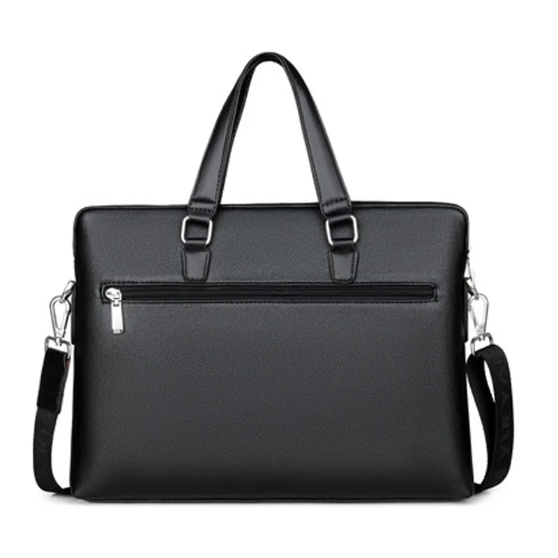 New Men Split Leather Handbag Zipper Business Briefcase Polyester Soft Handle 17 Inches Laptop Bag Man Shoulder bags | Багаж и сумки