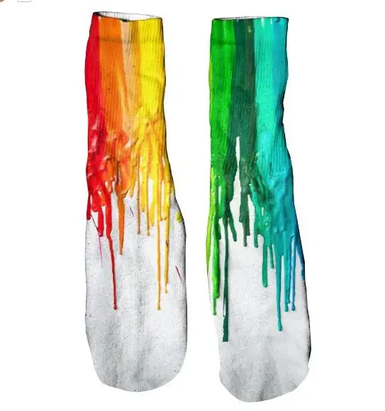 Чулки унисекс с расплавленным карандашом повседневные женские носки 3D со