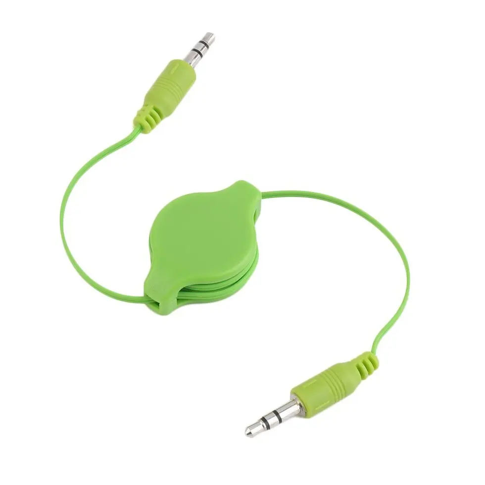 2PCS Green 3.5mm Male to Aux Auxiliary Retractable Stereo Jack Audio Cable Cord |