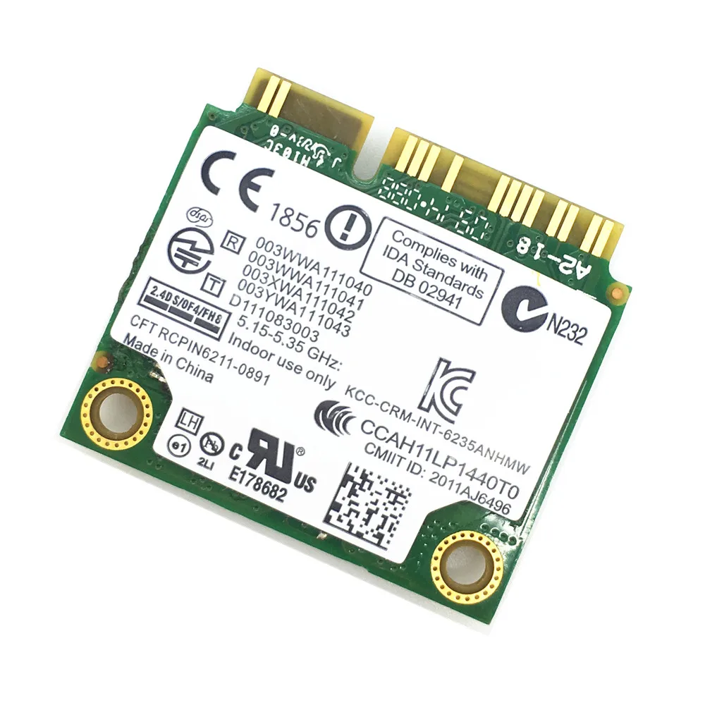 Intel 6235 6235ANHMW Wlan   Bluetooth 4, 0     802, 11 a/b/g/n  300 /