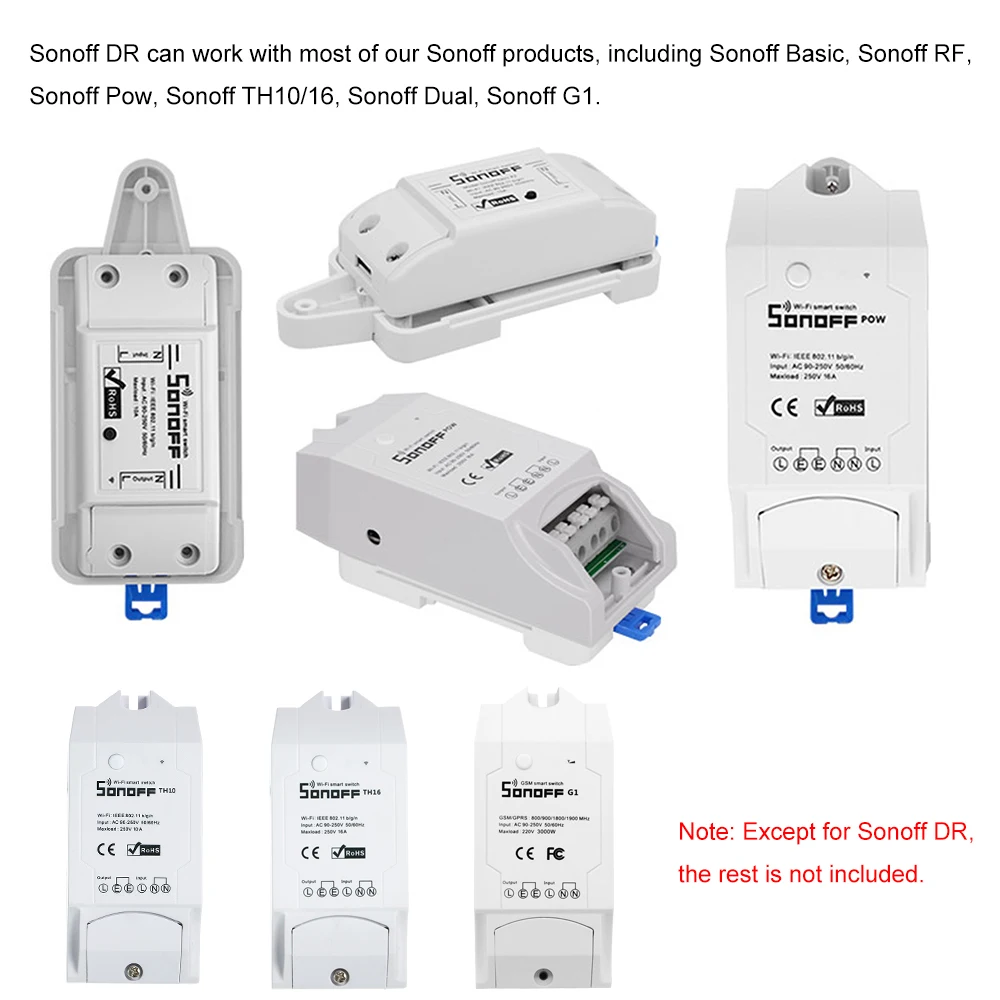 Регулируемое крепление Sonoff DR DIN Rail Tray ITEAD Чехол держатель для рельсов решение