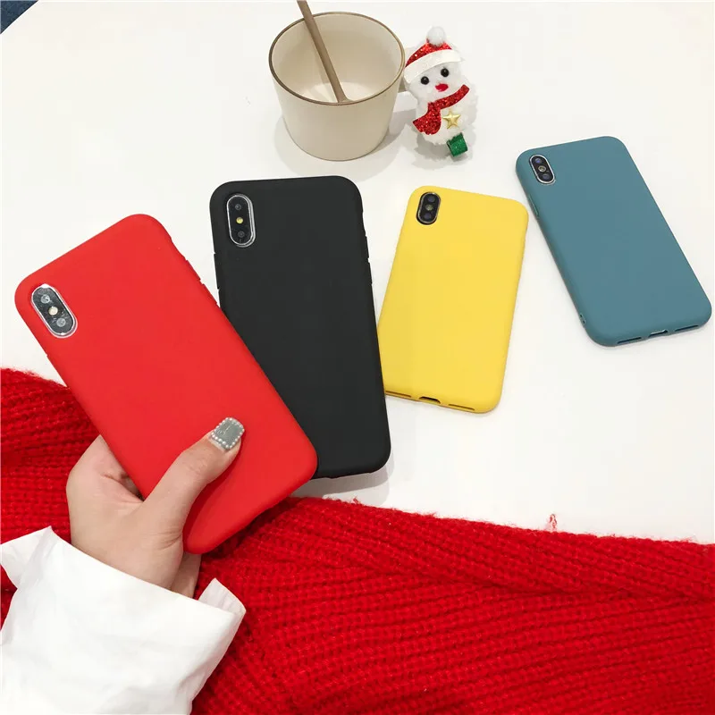 Чехол яркого матового цвета для iPhone 7, 8 Plus, 6, 6 S X, Мягкая силиконовая задняя крышка из ТПУ для iPhone X, чехол XR, XS MAX, чехол для телефона, Capa