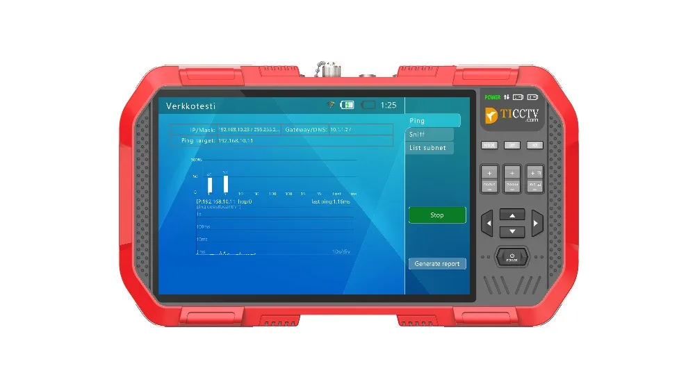 5 In 1 H.265 4K HD IP CCTV Tester Monitor AHD CVI TVI CVBS Camera Test 8MP ONVIF HDMI Input Multimeter Optical fiber A82/A86 |