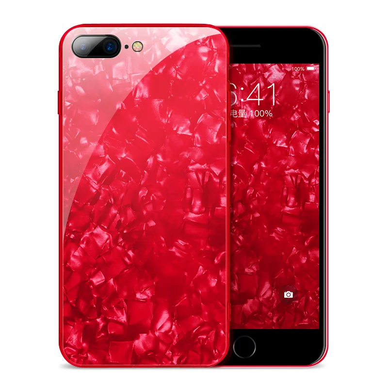 Роскошный чехол из закаленного стекла для iPhone 7 Plus жесткая задняя крышка мягкая
